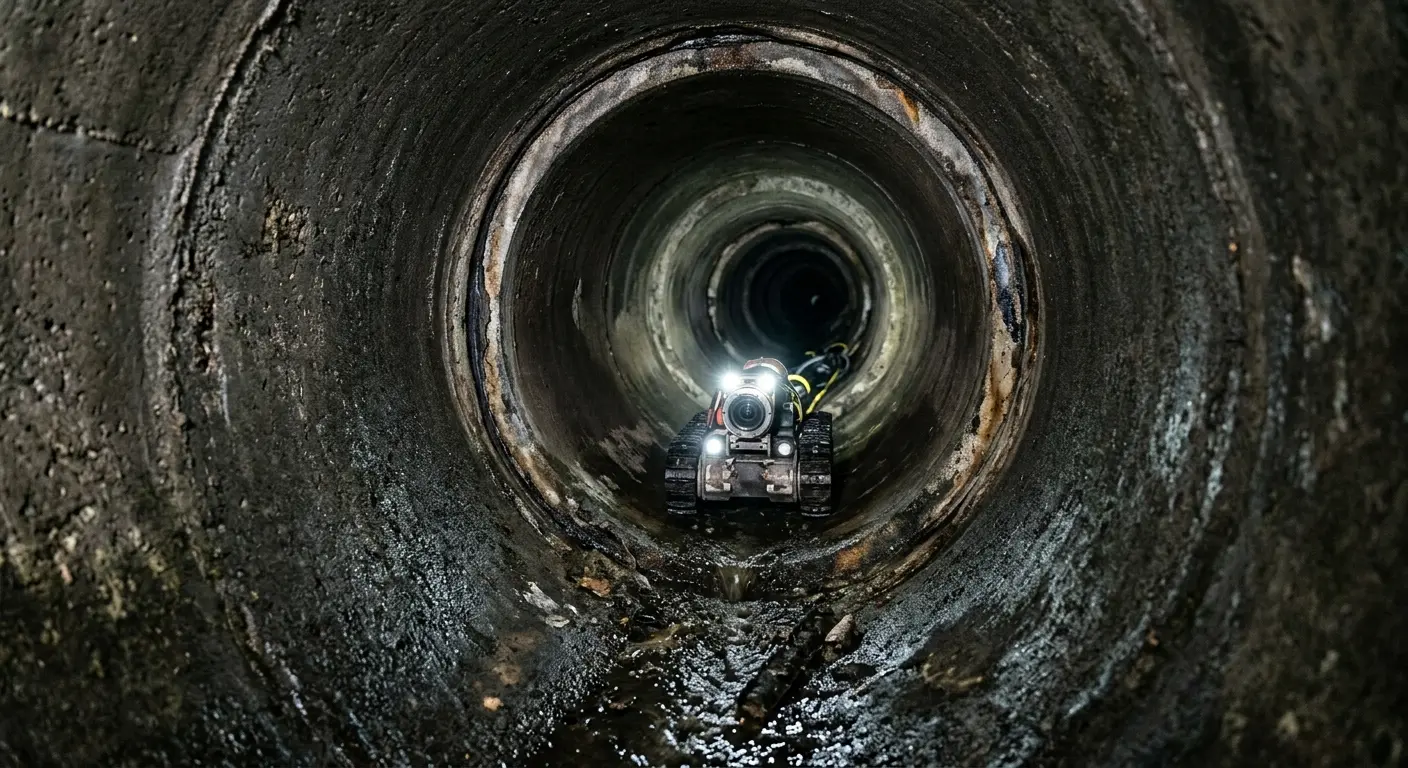 Robotic sewer camera inspecting pipe interior for Sewer Line Repair in Oak Park